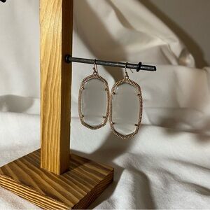 Kendra Scott Gold Drop Earrings in Black Opaque Glass